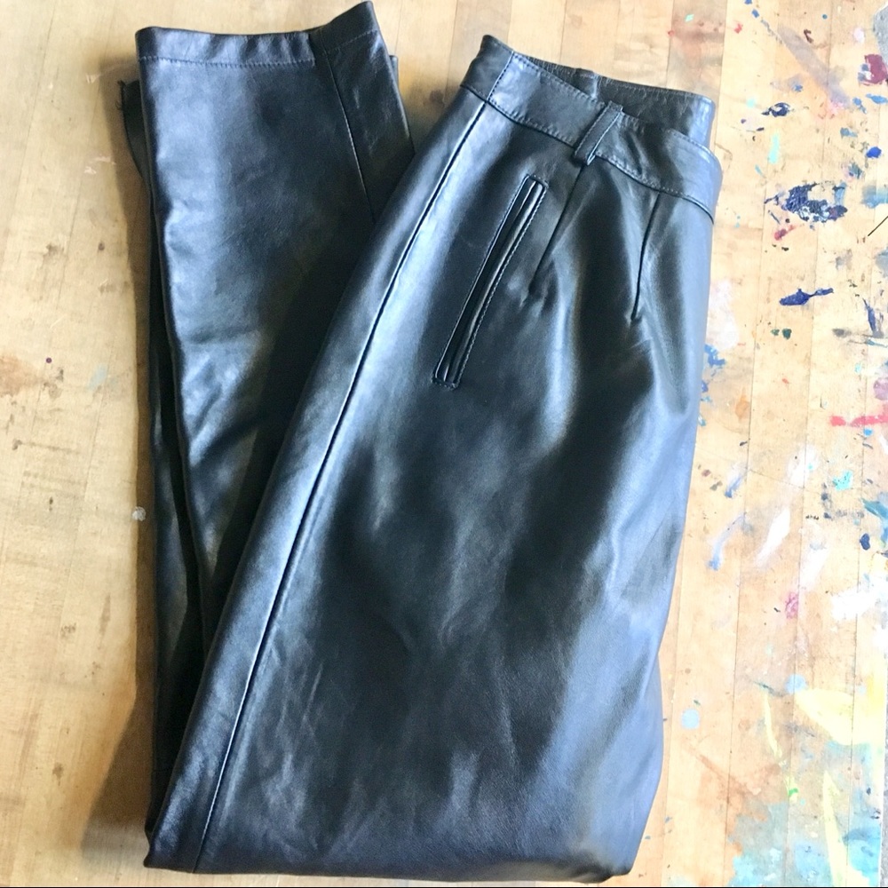 💔SOLD💔80s Hi-Waist Leather Pants
